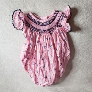 Smockingbird Pink Floral Romper 18 Months